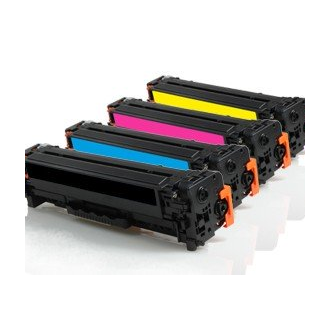 Toners compatibles HP CF372AM / 304A - multipack 4 couleurs : noir, cyan, magenta, jaune