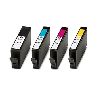 Cartouches compatibles HP 3YP34AE / 912XL - multipack 4 couleurs : noire, cyan, magenta, jaune