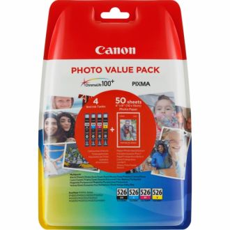 Cartouches d'origines Canon 4540B017 / CLI-526 - multipack 4 couleurs : noire, cyan, magenta, jaune