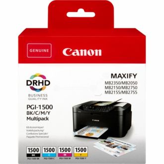 Cartouches d'origines Canon 9218B005 / PGI-1500 BKCMY - multipack 4 couleurs : noire, cyan, magenta, jaune