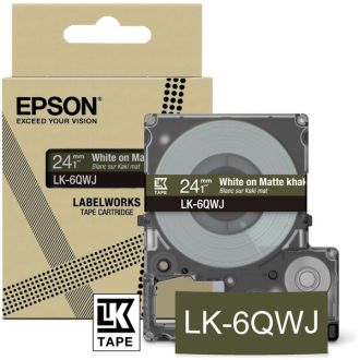 Ruban cassette d'origine Epson C53S672090 / LK-6QWJ - brun, blanc