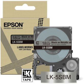 Ruban cassette d'origine Epson C53S672094 / LK-5SBM - noir, argenté