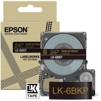 Ruban cassette d'origine Epson C53S672096 / LK-6BKP - noir, or