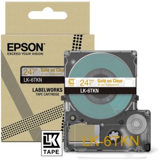 Ruban cassette d'origine Epson C53S672098 / LK-6TKN - transparent, or