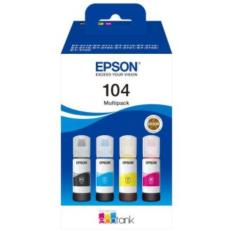 Cartouches d'origines Epson C13T00P640 / 104 - multipack 4 couleurs : noire, cyan, magenta, jaune