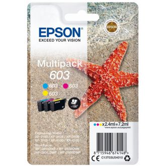 Cartouches d'origines Epson C13T03U54010 / 603 - multipack 3 couleurs : cyan, magenta, jaune