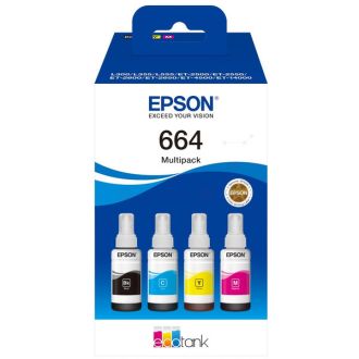 Cartouches d'origines Epson C13T664640 / 664 - multipack 4 couleurs : noire, cyan, magenta, jaune