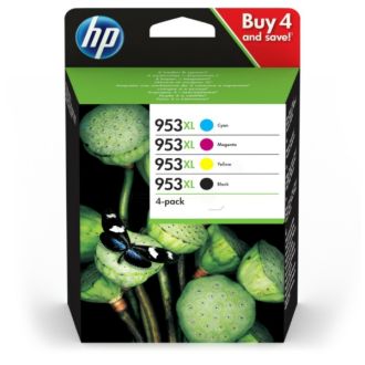Cartouches d'origines HP 3HZ52AE / 953XL - multipack 4 couleurs : noire, cyan, magenta, jaune
