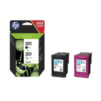 Cartouches d'origines HP N9J72AE / 301 - multipack 2 couleurs : noire, multicouleur