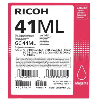 Cartouche d'origine Ricoh 405767 / GC-41 ML - magenta