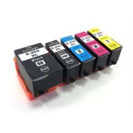 Cartouches compatibles Epson C13T02G74010 / 202XL - multipack 5 couleurs : noire, cyan, magenta, jaune