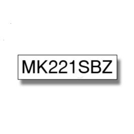 Ruban cassette d'origine Brother MK221SBZ - noir, blanc