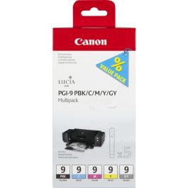 Cartouches d'origines Canon 1034B013 / PGI-9 - multipack 5 couleurs : noire, cyan, magenta, jaune, grise