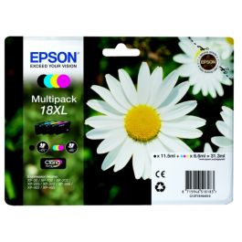 Cartouches d'origines Epson C13T18164010 / 18XL - multipack 4 couleurs : noire, cyan, magenta, jaune