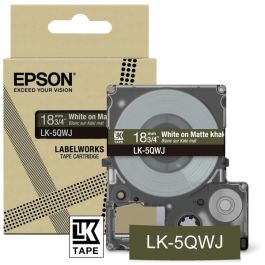 Ruban cassette d'origine Epson C53S672089 / LK-5QWJ - blanc