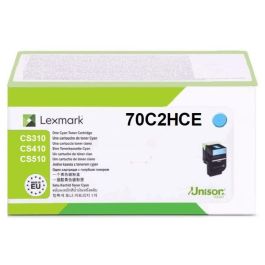 Toner d'origine Lexmark 70C2HCE / 702HC - cyan
