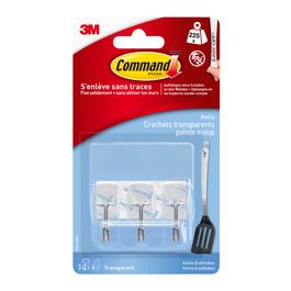 3M Command Crochet avec pointe en métal, transparent