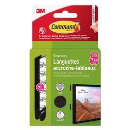 3M Command Languette accroche-tableaux, taille: L, noir