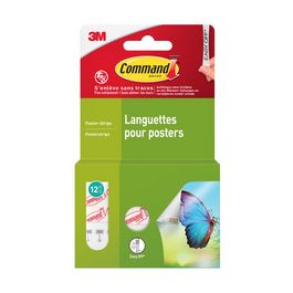 3M Command Languette autocollante pour posters, S, blanc