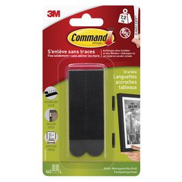 3M Command Languette accroche-tableaux, taille: L, noir
