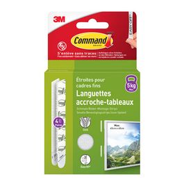 3M Command Languettes accroche-tableaux, taille M, étroit