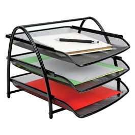 ALBA Corbeille à courrier Mesh, A4, en fil d'acier, noir