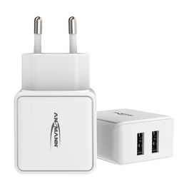 ANSMANN Chargeur USB Home Charger HC212, 2x port USB, blanc