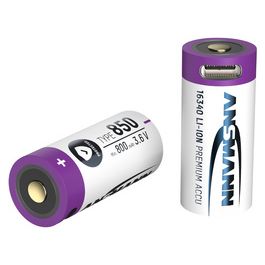 ANSMANN Pile rechargeable Li-Ion 16340 avec fiche USB-C