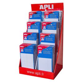 APLI Etiquettes blanches assorties, en présentoir de 160