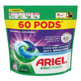 ARIEL Lessive capsules All-in-1 Color+, 60 lavages