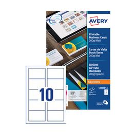 AVERY Cartes de visite Quick&Clean, 200 g/m2, blanc mat