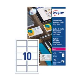 AVERY Cartes de visite Quick&Clean, 270 g/m2, satin blanc