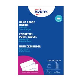 AVERY Insert imprimable pour badge, 190 g/m2, 65x30mm, blanc