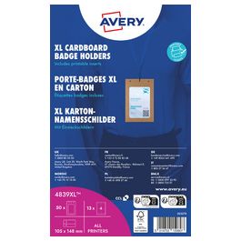 AVERY Pochette badge XL, en carton, 105 x 148 mm