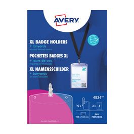 AVERY Pochette badge avec lacet textile, 105 x 148 mm
