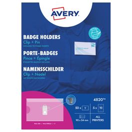 AVERY Porte-badge avec pince combi, 90 x 54 mm