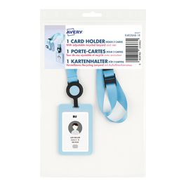 AVERY Porte-carte avec tour de cou, bleu pastel