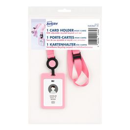 AVERY Porte-carte avec tour de cou, rose pastel
