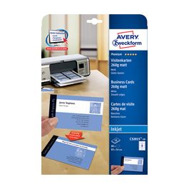AVERY Zweckform Cartes de visite Quick & Clean, mat,260 g/m2