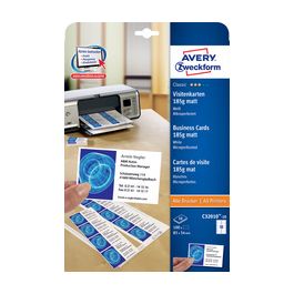 AVERY Zweckform Cartes de visite, 85 x 54 mm, blanc