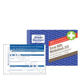 AVERY Zweckform Erste Hilfe Meldeblock 313, DIN A6 quer