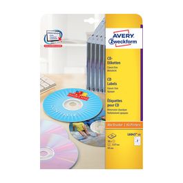 AVERY Zweckform Etiquette CD/DVD ClassicSize, blanc