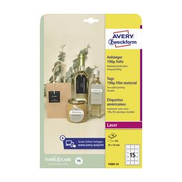 AVERY Zweckform Etiquette américaine, film, mat, blanc