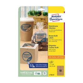 AVERY Zweckform Etiquette couleur Kraft, 210 x 297 mm