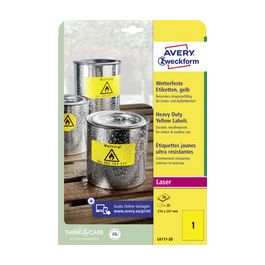 AVERY Zweckform Etiquette film, 99,1 x 139,0 mm, jaune