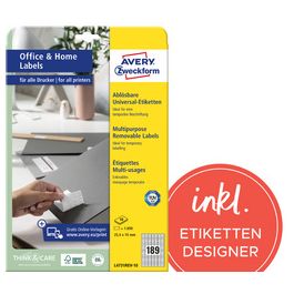 AVERY Zweckform Etiquette universelle, 25,4 x 10 mm, blanc