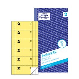 AVERY Zweckform Formularbuch "Bonbuch", 105 x 198 mm, gelb