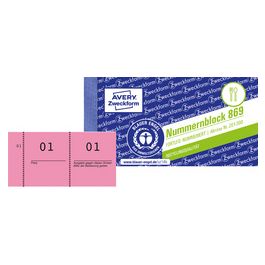 AVERY Zweckform Nummernblock 1 - 1000, 105 x 53 mm, rot