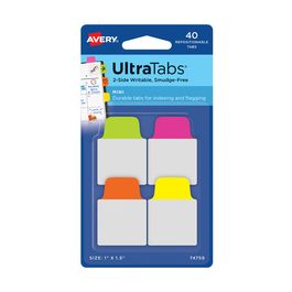AVERY Zweckform Onglet adhésif UltraTabs fluo, 25,4 x 38 mm