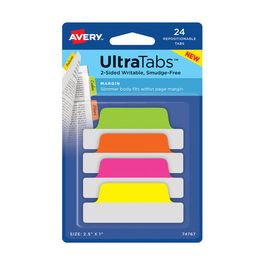 AVERY Zweckform Onglet adhésif UltraTabs fluo, 63,5 x 25 mm